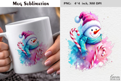 Pastel Cozy Christmas Snowman|Merry Christmas Mug Sublimatio Product Image 1