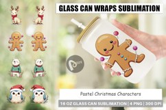 Glass Can Pastel Christmas Characters Product Image 1