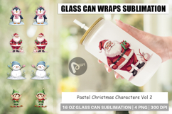 Glass Can Pastel Christmas Characters Product Image 1
