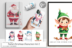 Digital Paper Pastel Christmas Characters Product Image 1