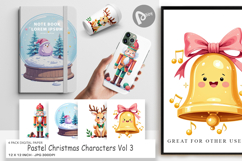 Digital Paper Pastel Christmas Characters Product Image 1
