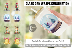 Glass Can Pastel Christmas Characters Product Image 1