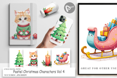 Digital Paper Pastel Christmas Characters Product Image 1