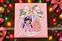 Pastel Christmas Girls PNG Chibi Ornament Designs Product Image 2