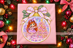Pastel Christmas Girls PNG Chibi Ornament Designs Product Image 4