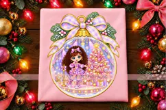 Pastel Christmas Girls PNG Chibi Ornament Designs Product Image 5