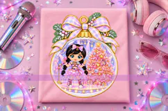 Pastel Christmas Girls PNG Chibi Ornament Designs Product Image 6