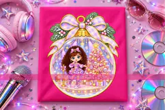 Pastel Christmas Girls PNG Chibi Ornament Designs Product Image 8