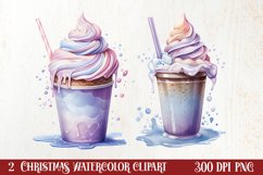 Pastel Christmas Coffee Cup Sublimation, Christmas Clipart Product Image 1