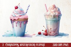 Pastel Christmas Coffee Cup Sublimation, Christmas Clipart Product Image 1