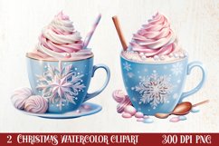 Pastel Christmas Coffee Cup Sublimation, Christmas Clipart Product Image 1