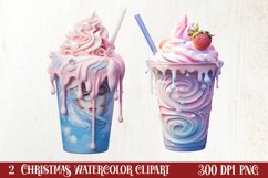 Pastel Christmas Coffee Cup Sublimation, Christmas Clipart Product Image 1