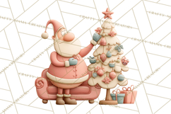 Retro Pastel Santa Claus and Friends Christmas Clipart PNG Product Image 2