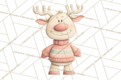 Retro Pastel Santa Claus and Friends Christmas Clipart PNG Product Image 3