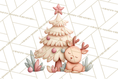 Retro Pastel Santa Claus and Friends Christmas Clipart PNG Product Image 2