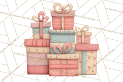 Retro Pastel Santa Claus and Friends Christmas Clipart PNG Product Image 2