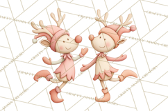 Retro Pastel Santa Claus and Friends Christmas Clipart PNG Product Image 4