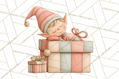 Retro Pastel Santa Claus and Friends Christmas Clipart PNG Product Image 3