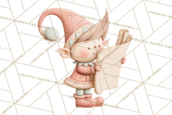 Retro Pastel Santa Claus and Friends Christmas Clipart PNG Product Image 5