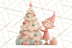 Retro Pastel Santa Claus and Friends Christmas Clipart PNG Product Image 4