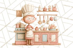 Retro Pastel Santa Claus and Friends Christmas Clipart PNG Product Image 2