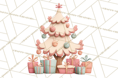 Retro Pastel Santa Claus and Friends Christmas Clipart PNG Product Image 3