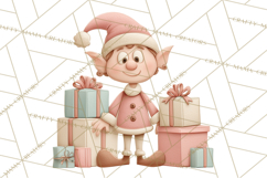 Retro Pastel Santa Claus and Friends Christmas Clipart PNG Product Image 4