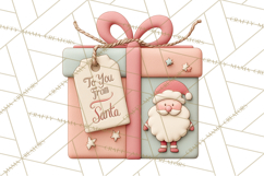 Retro Pastel Santa Claus and Friends Christmas Clipart PNG Product Image 5