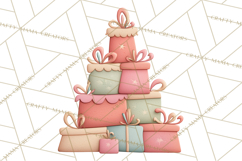Retro Pastel Santa Claus and Friends Christmas Clipart PNG Product Image 5