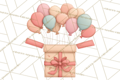 Retro Pastel Santa Claus and Friends Christmas Clipart PNG Product Image 3