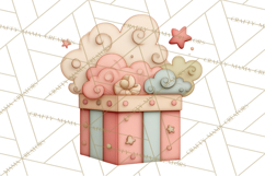 Retro Pastel Santa Claus and Friends Christmas Clipart PNG Product Image 5