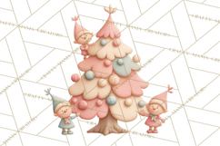Retro Pastel Santa Claus and Friends Christmas Clipart PNG Product Image 2