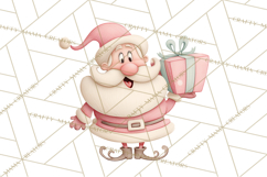 Retro Pastel Santa Claus and Friends Christmas Clipart PNG Product Image 2