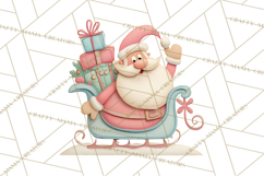 Retro Pastel Santa Claus and Friends Christmas Clipart PNG Product Image 3