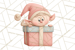 Retro Pastel Santa Claus and Friends Christmas Clipart PNG Product Image 2