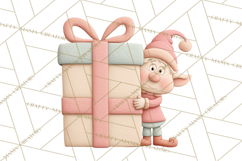 Retro Pastel Santa Claus and Friends Christmas Clipart PNG Product Image 3