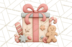 Retro Pastel Santa Claus and Friends Christmas Clipart PNG Product Image 4