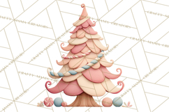 Retro Pastel Santa Claus and Friends Christmas Clipart PNG Product Image 5