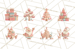 Retro Pastel Santa Claus and Friends Christmas Clipart PNG Product Image 9