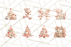 Retro Pastel Santa Claus and Friends Christmas Clipart PNG Product Image 7