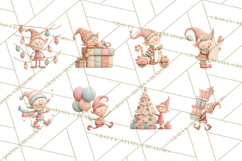 Retro Pastel Santa Claus and Friends Christmas Clipart PNG Product Image 6