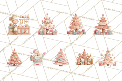 Retro Pastel Santa Claus and Friends Christmas Clipart PNG Product Image 5