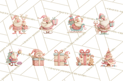 Retro Pastel Santa Claus and Friends Christmas Clipart PNG Product Image 2