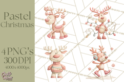 Retro Pastel Santa Claus and Friends Christmas Clipart PNG Product Image 1