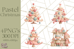 Retro Pastel Santa Claus and Friends Christmas Clipart PNG Product Image 1