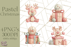 Retro Pastel Santa Claus and Friends Christmas Clipart PNG Product Image 1