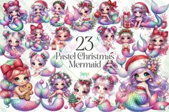 Pastel Christmas Mermaid Sublimation Bundle Product Image 1