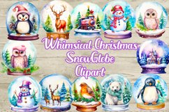 Whimsical Christmas Snow Globe Sublimation Clipart Product Image 1