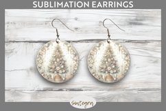 Pastel Christmas Tree v1 Round Earrings Sublimation Product Image 1