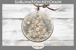 Pastel Christmas Tree v2 Round Keychain Sublimation Product Image 1